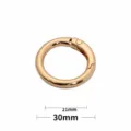 Anneau a ressort en metal dore 30mm Porte-cles rond ouvert en alliage de zinc pour sacs - 30mm / Or