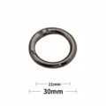Anneau ressort en alliage de zinc mousqueton rond pour clés et accessoires de sacs - 30mm / Métal canon