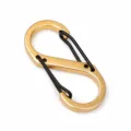Gold S-shaped aluminum carabiner, dual-gate outdoor quick-link keychain and backpack hook. - No. 5 Figure-8 Shape / Beige