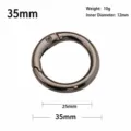 Anneau ressort en métal mousqueton rond anneau porte-clés pour sac à main fourre-tout 35mm - 35mm / Métal canon