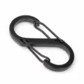 Black S-shaped carabiner aluminum alloy dual spring clip keychain outdoor backpack hook gear - No. 5 Figure-8 Shape / Electrophoretic Black