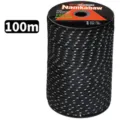 4mm 7-Strand reflective paracord 100% nylon UV resistant outdoor camping tent rope 100m long - 100 Meters / Black