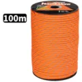 Reflective paracord 4mm 7-strand nylon tent rope 100m detail view for camping outdoor gear. - 100 Meters / Orange