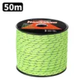 Corda paracord riflettente 50m 4mm 7 fili cordino per tenda da campeggio in nylon - 50 Metri / Verde fluorescente