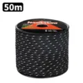 Corda per paracadute riflettente a 7 trefoli 50m nylon nero tenda campeggio vento corda accessorio - 50 Metri / Nero