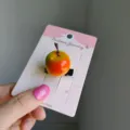 Cute simulation apple hair clip on pink display card for girl hair accessories - 2 Pieces/Pack / Hawthorn