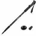 3-Sektionen gerader Griff schwarzer Trekkingstock Teleskop Wanderstock Outdoor Ausrüstung - 50-110cm / 3-teiliger gerader Griff Schwarz
