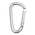 Moschettone in alluminio argentato forma D, gancio per zaino leggero da esterno e accessorio. - Argento