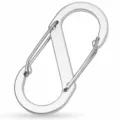 Mousqueton S-biner double crochet à ressort 88x40mm en alliage d'aluminium pour camping - Argent