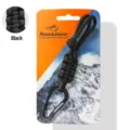 Black paracord keychain with carabiner, durable outdoor multi-functional bottle buckle tool. - Paracord Water Bottle Buckles - Black