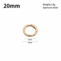 Anneau ressort en métal doré mousqueton rond porte-clés accessoire de sac de 20mm - 20mm / Or