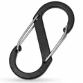 Mousqueton S-Biner No.9, Clip S en aluminium noir avec portail à fil, 88x40x5mm Accessoire - Noir
