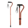 Bastone pieghevole in alluminio per anziani, bastone da trekking regolabile con impugnatura morbida. - 43cm / Marrone scuro