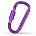 Moschettone D in alluminio viola con blocco a vite, clip robusta per outdoor e uso quotidiano. - Viola