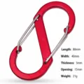 Mousqueton en aluminium rouge taille 9 double mousqueton S-biner pour sac à dos de randonnée. - Rouge