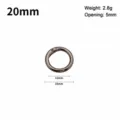 Anneau ressort en metal mousqueton rond porte-cles accessoire de sac 20mm alliage de zinc - 20mm / Métal canon