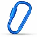 Moschettone in alluminio blu con blocco a vite, gancio resistente per zaino. - Blu scuro