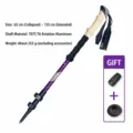 Adjustable outdoor trekking pole 7075 aluminum alloy hiking walking stick purple color - Purple