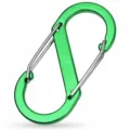 Maat 9 aluminium S karabijnhaak met dubbele draadpoorten, groene klimhaakclip 88mm. - Groen