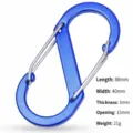 Blauwe Maat 9 S-Biner Karabijnhaak Dubbele Veerklem Aluminium Draadhaak 88x40mm - Blauw