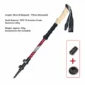 Ultralight 7075 aluminum alloy trekking pole, adjustable 62-135cm outdoor hiking walking stick - Red
