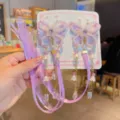 Pasadores de mariposa púrpura hechos a mano con borlas de perlas y cintas largas - Pack de 1 par / Mariposa Púrpura (27)