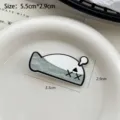 Cute Sacabambaspis fish meme hair clip with white and grey acrylic finish, 5.5cm length - 5.5cmx2.9cm / Cross-eyed Fish