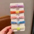 Set di cinque elastici per capelli color caramella con ciondoli a stella lucidi per ragazze - 五件套(糖果色星星) / 5 Pezzi