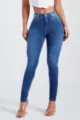 High waist stretch skinny jeans for women, slim fit denim trousers for spring fashion. - S / Blue