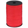 550 paracord 9 core red utility rope for outdoor camping survival military 100 meters spool. - Red