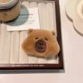 Cute brown plush capybara hair clip for women and kids featuring soft furry texture - Duckbill Hair Clips / Brown