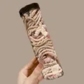 Durable earthy toned elastic hair ties in a clear storage tube for ponytails and buns - 20 Pieces Set / Milk Coffee