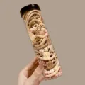 Set of neutral earth tone elastic hair ties with charms in a clear tube container - 20 Pieces Set / Coffee