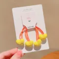 Candy colored yellow heart-shaped elastic hair ties for girls high ponytail hair rope - Heart Pattern Style / Yellow Heart (1 Piece)