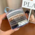 Set of high-elasticity braided hair ties in neutral colors presented in a clear gift box - 8-Piece Boxed Set / Black & Coffee