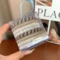 Set of premium woven high-elasticity hair bands in neutral colors with gift box - 8-Piece Boxed Set / Milk Coffee Series