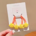 Kids cute elastic hair ties featuring orange bands and bright yellow star ornaments - Star Style / Yellow Star (1 Piece)