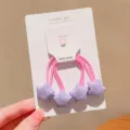 Sweet pink and purple star hair ties for children on white display card - Star Style / Purple Star (1 Piece)