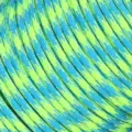 Neon groen en blauw 7-strand paracord survival touw close-up textuur spoel detail - Stijl 58