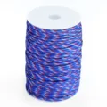 Blue red white 4mm 7 strand paracord spool, durable outdoor survival braided rope, 100m - 10#