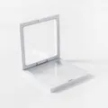 White PE film floating jewelry display box square ring and earring anti-oxidation storage case - 9x9cm (Without Base) / White