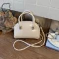 Crèmeweisse lässige Handtasche aus Kunstleder für Damen mit zwei oberen Griffen - Einzelne Tasche / Weiß
