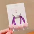 High-elasticity purple double-headed hair ties with pink star charms for girls hair styling - Star Style / Pink Star (1 Piece)