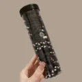 Langlebige schwarze elastische Haarbänder mit Herzanhängern in transparenter Röhre - 20 Stück/Packung / Schwarz
