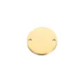 Détail de breloque ronde en acier inoxydable doré, polie lisse, double trou pour loisirs. - 10mm / Or