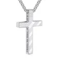 Collier pendentif croix en acier inoxydable pour homme bijou de mode hip hop religieux - Style d'Écriture 19:26 / Argent