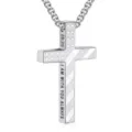 Collier croix en acier inoxydable pour homme avec pendentif gravé style tendance - Style Écriture 28:20 / Argent