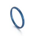 Minimalistische 2mm blauwe eenvoudige titanium stalen ring voor dagelijks hoofdaanzicht. - Maat 6 / Blauw