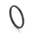Minimalistische 2mm zwarte boog dunne roestvrijstalen ring gestapelde pinkring dames - Maat 6 / Zwart