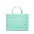 Light mint green PVC hollowed-out beach bag, large capacity travel tote storage handbag - Hollow Handbag Style / Medium Size (27*10*20cm) / Grass Green